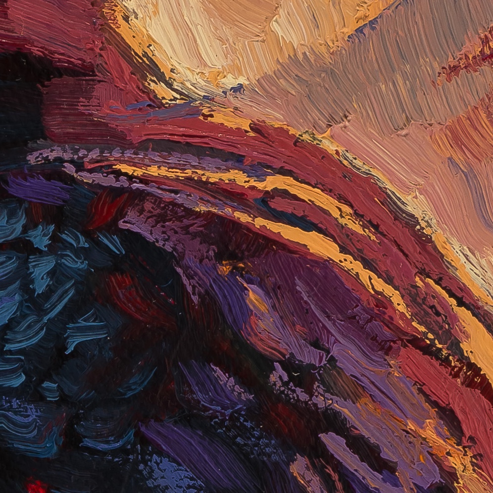 Adam Turner painting photographed by Mitch Rossow - Dusk Decisions - detail
