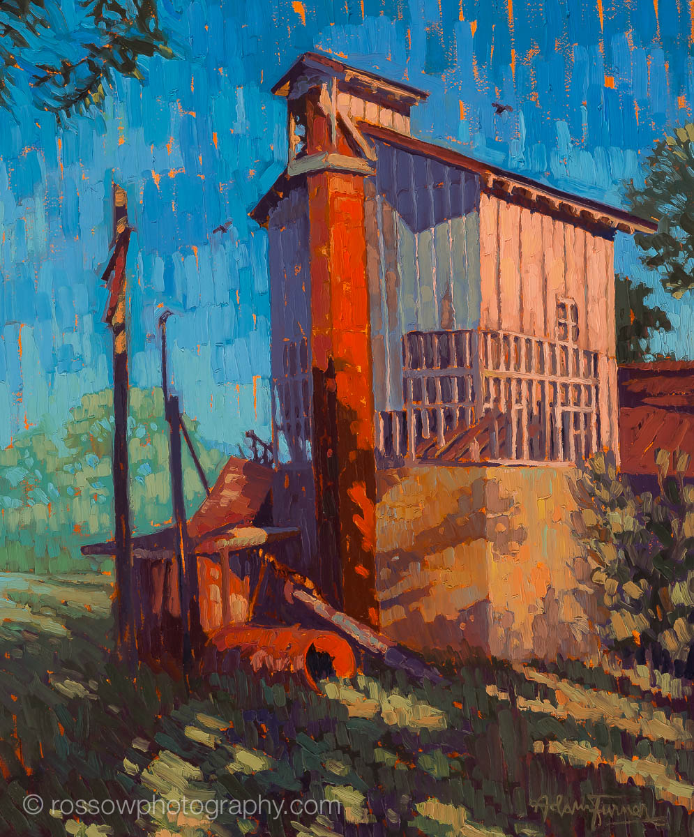 Adam Turner painting photographed by Mitch Rossow - Morning Stirs in Frankford 20x24