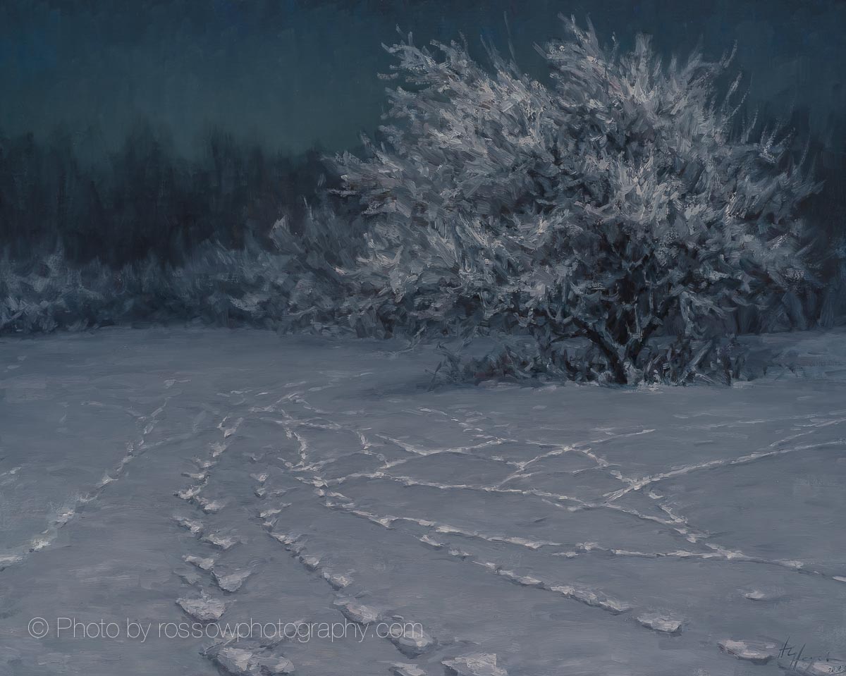 Snow-covered landscape painting photographed by an artwork photographer in Minneapolis Snow-covered landscape painting photographed by an artwork photographer in Minneapolis